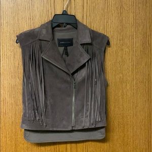 Suede fringed vest